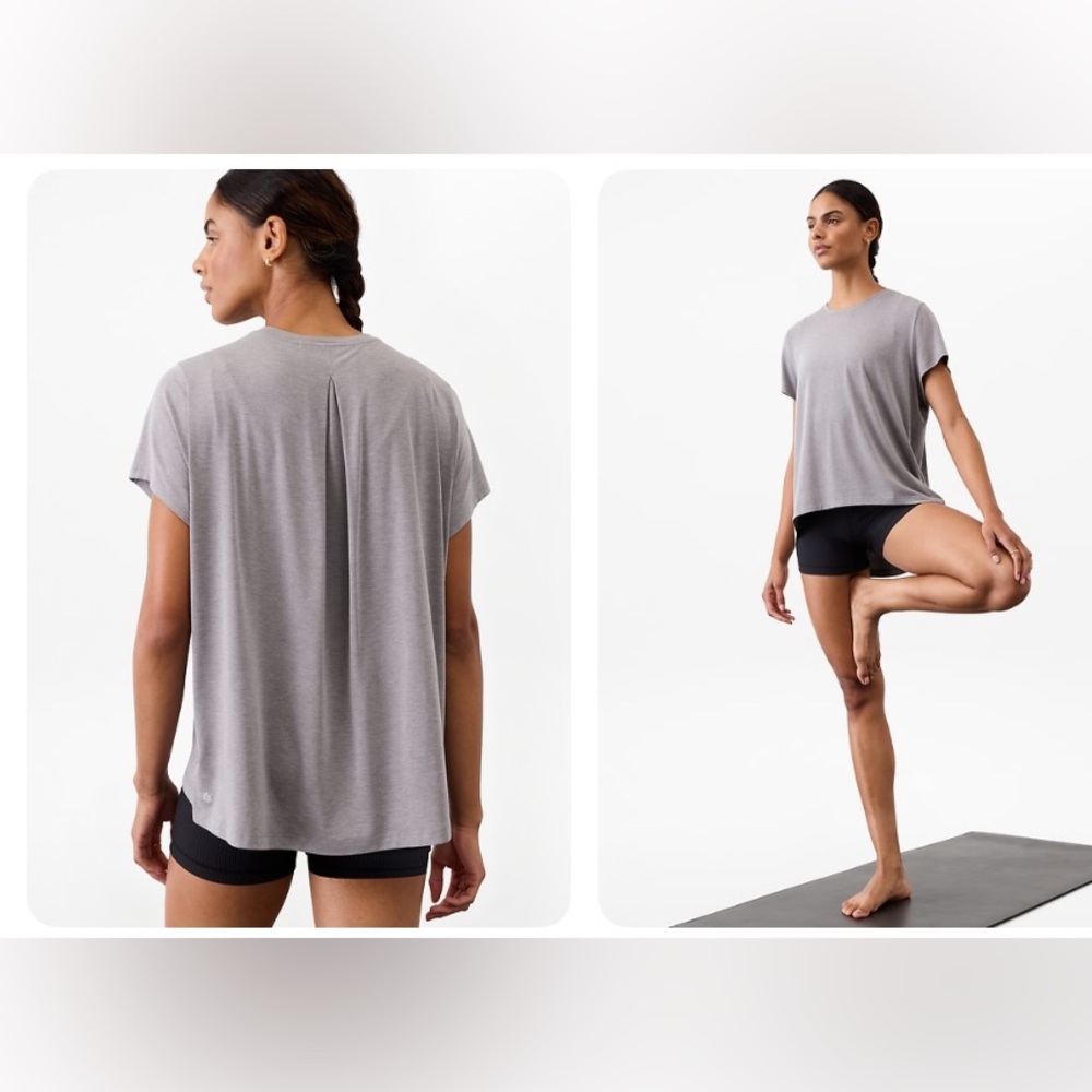 NWT ATHLETA XL Ease In Tee Shirt Relaxed Fit Short Sleeve